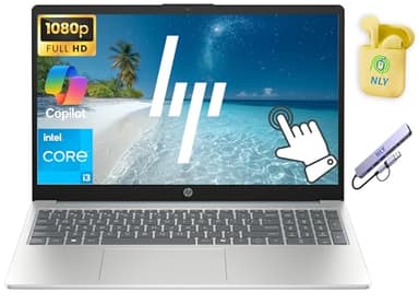 HP 15.6" FHD Touchscreen Business Laptop Computer, Intel 8-Core i3-N305 Processor, 16GB RAM 512GB Storage (256GB SSD+256GB Docking Set), Windows 11, AI Copilot, NLY Earphones, Moonlight Blue