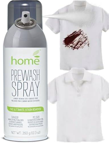 Laundry Prewash Spray Aerosol 12.3 Oz,Powerful Ultimate Tough Stain Remover for Favorite Color-Fast Fabric & White Shirts/Clothes w/o Scrub/Soak,Get Rid of Grease/Ink/More w. Right Amount Controlled