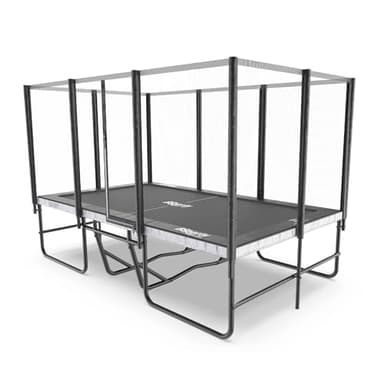 BSPORTY Ultra Rectangle Trampoline 8X14FT 2200LBS Weight Capacity Outdoor Square Gymnastics Heavy-Duty Trampolines with Full-Wrap Net Enclosure for Kids Adults
