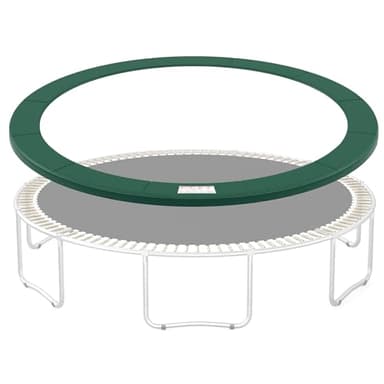 SONGMICS Replacement Trampoline Safety Pad Mat, 14 ft (168 Inches) Spring Cover, UV-Resistant, Tear-Resistant Edge Protection, Standard Size, Dark Green USTP14C01