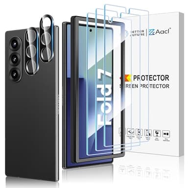 AACL 3 Pack Galaxy Z Fold 7 Screen Protector Tempered Glass [Front Screen Only]+ 2 Pack Camera Lens Protector for Samsung Galaxy Z Fold 7 5g, Anti Scratch, Hd Clear, Bubble Free [Case Friendly]