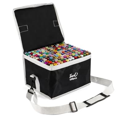 Hyrrt 168 Colors Dual Tips Alcohol Markers, Permanent Sketch Art Markers Pens Set with Pen Holder for Kids Adults Coloring,Painting, Sketching, Illustrations