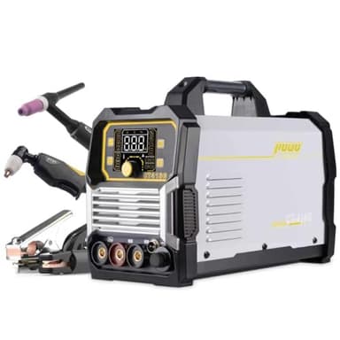 PUWU Plasma Cutter Welder Combo，(HF) TIG/Pulse TIG/Lift TIG/Spot/Stick/CUT 6 In 1 Multi-process Welding Machine，110V/220V Dual Voltage TIG Welding Machine With Large LED Display Synergic Control