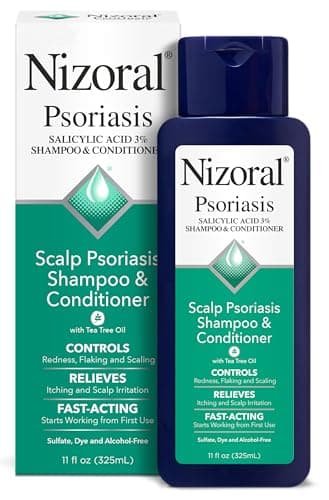 Nizoral Psoriasis Shampoo & Conditioner, 11 Oz, Gentle Scalp Treatment, Relieves Itching and Flaking, Redness and Scaling Effective Scalp Psoriasis Shampoo with Salicylic Acid and Tea Tree Oil