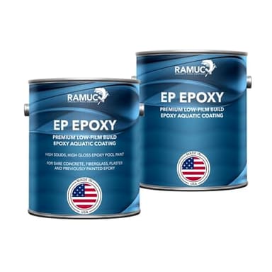 RAMUC EP Epoxy Pool Paint – 1.25 Gallon Two-Part Epoxy Coating for Concrete, Gunite & Fiberglass Pools – Durable High-Gloss Protective Finish – Available in 7 Colors (1.25 Gal Kit) (White)