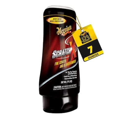 Meguiar’s Scratch-X, Car Scratch Remover, Car Paint Scratch Repair for Fine Scratches & Blemishes, Restores Clarity, Use On Glossy Exterior Paint and Clear Coats On Trucks & Suvs - 7 Oz Bottle