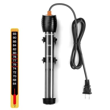 Orlushy Submersible Aquarium Heater, Adjustable Fish Tahk Heater with Free Thermometer Suitable for Marine Saltwater and Freshwater