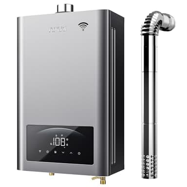 APUS Natural Gas Tankless Water Heater 140,000 BTU Indoor Installation Up to 6.8 GPM, Zero Cold Water for Technology Instant Hot Water on Demand, Smart Wi-Fi App Control
