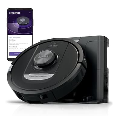 Shark PowerDetect Self-Empty Robot Vacuum with NeverStuck Technology, Auto Deep-Clean Carpets & Hardfloors, 30 Day Capacity HEPA Bagless Base, for Pet Hair, WiFi Black, AV2820S