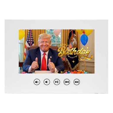 SLIDY Donald Trump Funny Birthday Video Greeting Card with Message from a Famous American President – Personalized Video Birthday Gift for Men and Women, Unique Universal Birthday Present for Him or Her, Memorable Celebration Keepsake
