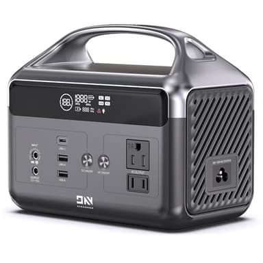 DaranEner Portable Power Station, 192Wh LiFePO4 Battery Backup w/2 300W (Surge 600W) AC Outlets, 2H Fast Charging, Power Bank for Hurricane Emergency/Home/Outdoor Camping/RVs Use