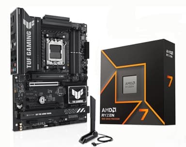 Micro Center AMD Ryzen 7 9700X CPU Processor with ASUS TUF Gaming B850-PLUS WiFi AM5 ATX Motherboard (DDR5, PCIe 5.0, 3X M.2, Wi-Fi 7, USB 20Gbps Type-C)