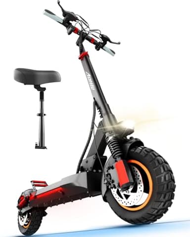 AONIU M4 Electric Scooter for Adults with seat 25-30 mph Fast Speed Heavy Duty 300+ lbs 10 inch Off Road Foldable e Scooter Mobility e Scooters for Girls Men Teens 31-37 Miles Long Range