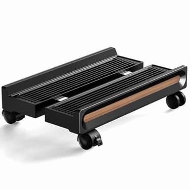 fulkun Adjustable Mobile CPU Stand,Ventilated PC stand for floor, Computer Tower Stand with Locking Caster Wheels Fits Most PC,Computer Mobile Cart Holder for Office,Gamers and Students