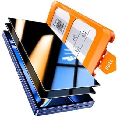 TOCOL Privacy Screen Protector for Samsung Galaxy Z Fold 7 9H Hardness Military Grade Shatterproof HD Tempered Glass for Full Coverage Easy Installation 2 Pack