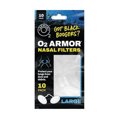 O2 Armor Nose Filters for Welders & Allergies - Nose Filter for Dust - Nasal Filters for Welding - Nose Dust Mask for Construction (10 Pack, Size Large)