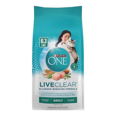 Purina ONE LiveClear Allergen-Reducing Cat Food Dry Formula with Real Chicken As The Number One Ingredient - 6.3 lb. Bag