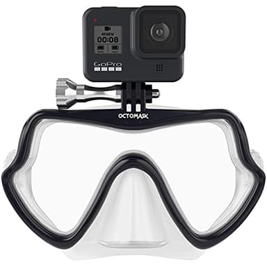 OCTOMASK - Frameless Dive Mask w/Mount for All GoPro Hero Cameras for Scuba Diving, Snorkeling, Freediving (Clear)…