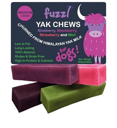 Yak Cheese Himalayan Dog Chews Multi Flavor 4 Pack Blueberry Black Berry Strawberry Mint Natural Dog Treats Yak Chews No Hide Dog Food Long Lasting Dog Dental Sticks Milk Chews Cheese Stick