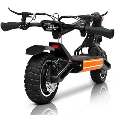 Off Road Electric Scooter, 2000W Peak Dual Motors Electric Scooter Adults, Up to 34MPH Folding E Scooter, 48V 20.8Ah, 3 Speed Modes, Dual Disc Brakes & Dual Suspension Fast E-Scooter, 10" Tires