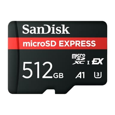 SANDISK 512GB microSD Express Card - Works with Nintendo-Switch 2, Up to 880MB/s Read, Up to 650MB/s Write, 220MB/s Sustained Write, U3, C10 - SDSQXFN-512G-GN4N