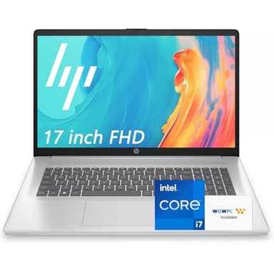 HP 17.3" FHD Business Laptop 2025/2026 Edition, Powerful Intel 13th Gen i7-1355U (Up to 5.0 GHz), 32GB RAM, 1TB SSD, Ultra Slim Design, USB-C, Wi-Fi 6, HDMI, Windows 11 + Copilot Key, w/WOWPC USB