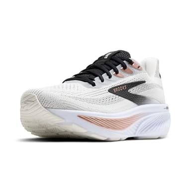 Brooks Women’s Ghost 17 Neutral Running Shoe - White/Black/Rose Gold - 6 Medium