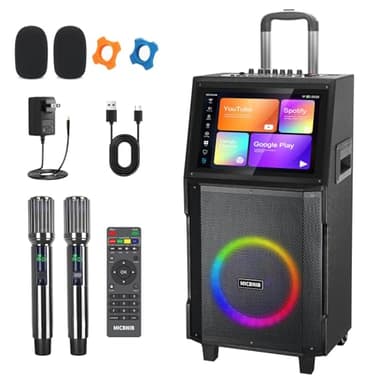 Karaoke Machine for Adults with Lyrics Display and Screen,Portable Bluetooth Speaker for Party,TV, Karaoke System with 2 Wireless Microphone for Any Occasion