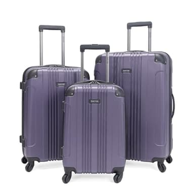Kenneth Cole REACTION Out of Bounds Lightweight Hardshell 4-Wheel Spinner Luggage, Smokey Purple, 3-Piece Set (20", 24", & 28")