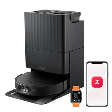 roborock Qrevo Edge 2 Robot Vacuum and Mop, 25,000Pa, 3.14'' Ultra-Slim, Zero-Tangle, AI Object Recognition, 176℉ Hot Water Mop Washing & Auto-Drying, Carpet & Pet Hair, FlexiArm Edge Cleaning