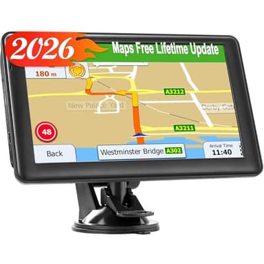 7''GPS Navigator for Truck Car with 2026 Maps Free Lifetime Updates, GPS Truck Drivers Commercial Trucker Navigation Systems with Voice Assist, Speed Limit Warnings, Custom Routing, Driver Alerts