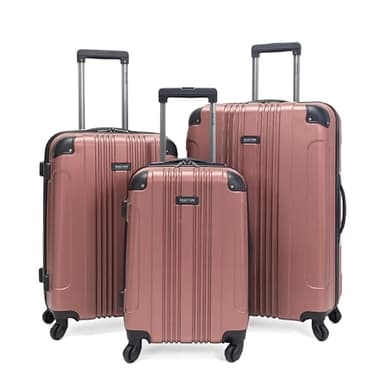 Kenneth Cole REACTION Out of Bounds Lightweight Hardshell 4-Wheel Spinner Luggage, Rose Gold, 3-Piece Set (20", 24", & 28")