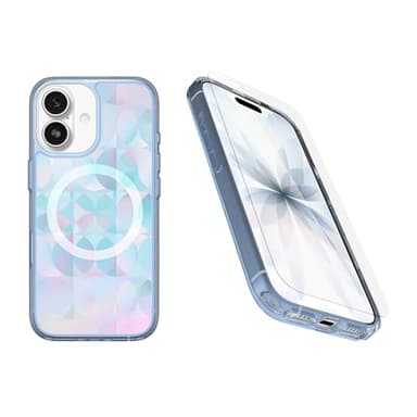 OtterBox iPhone 17 (Only) Bundle: Symmetry Series+ Case & Screen Protector - Opal Prism (Clear/Multicolor) - Snaps to MagSafe - Ultra-Sleek - Raised Edges Protect Camera & Screen