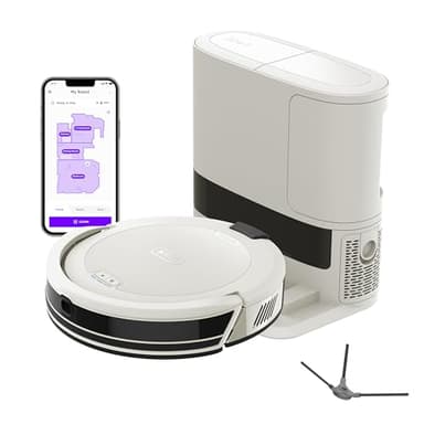 Shark Navigator | Robot Vacuum Cleaner with Powerful Suction for Pet Hair, Rugs, Carpets & Hard Floors | Bagless Self-Empty Base | 30-Day Capacity | SmartPath LiDAR Navigation | White | AV2110S ​