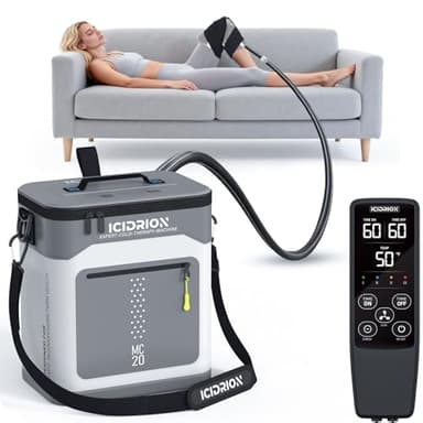 Ice Machine for Knee After Surgery, Programmable Cold Therapy Machine w/Temp Disp, 12H Knee Ice Machine Pain Relief, 12QT/Ultra-Quiet,Cryotherapy for Knee Replacement Shoulder Hip