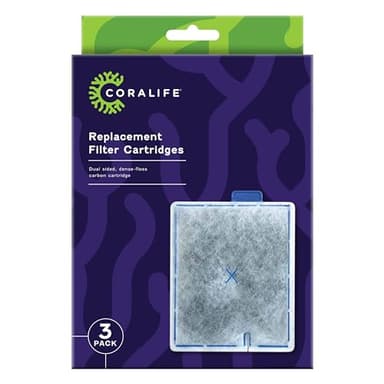 Coralife Aquarium Fish Tank Marine Salt Water Filter Cartridge, 3 Pack