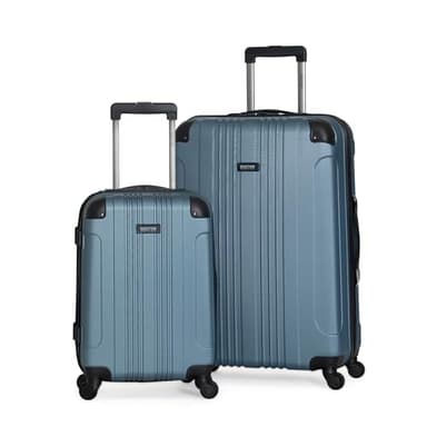 Kenneth Cole REACTION Out of Bounds Lightweight Hardshell 4-Wheel Spinner Luggage, Granite Blue, 2-Piece Set (20" & 28")