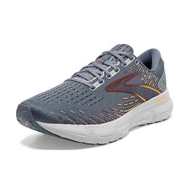Brooks Men's Glycerin 20 Neutral Running Shoe - Grey/Chili Oil/Orange - 9 Medium