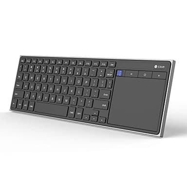 CZUR Rechargeable Bluetooth Keyboard with Touchpad, Portable Computer Keyboard with Trackpad, Wireless Ultra Slim Keyboard for PC/Laptop/Tablet/Phone, for Windows/Android/Mac/iOS