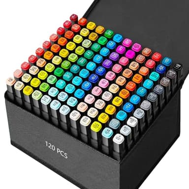 Zmcik 120 Colors Alcohol Markers Art Markers for Kids and Adult Drawing Marker Dual Tip Coloring Painting Perfect for Boys Girls Students Gift