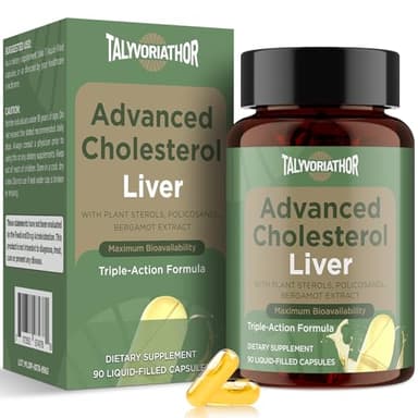 Advanced Cholesterol Supplements | Liquid-Filled Capsules for Maximum Absorption | Plant Sterols, Policosanol, Bergamot Extract | Triple-Action Formula,90 Capsules