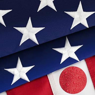 High Wind American Flag for Outdoor 3x5 Ft - Heavy Duty US Flag with Embroidered Stars, Sewn Stripes & Brass Grommets All Weather Fade Resistant for Outside Use