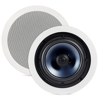 Polk Audio RC80i 2-Way Premium In Ceiling Speakers 8" Round Perfect for Damp and Humid Indoor/Outdoor Placement - Bluetooth Ceiling Speakers, 1 Pair