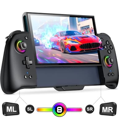 Gammeefy Switch 2 Controller – Hall Effect Joysticks & Enhanced Grip – One Piece Switch Joypad Replacement Switch 2 Pro Controller with 8-Color RGB Lighting, Turbo, Macros, KeyLinker App