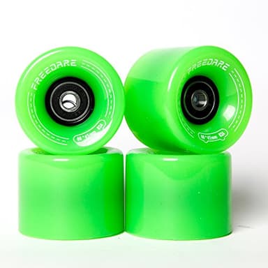 FREEDARE Skateboard Wheels 60mm 83a with Bearings and Spacers Cruiser Wheels (Green,Pack of 4)
