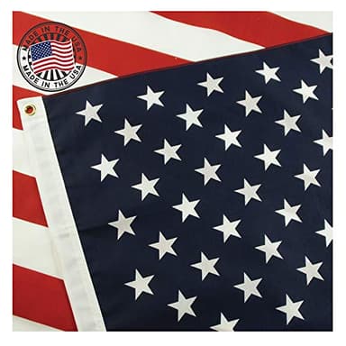 Grace Alley American Flag 3x5, Made in the USA, Outdoor UV Fade Resistant, Waterproof, Vibrant Color, Long Lasting Polyester Cotton Blend with Brass Grommets