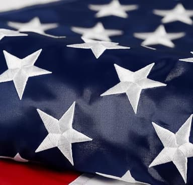 American Flag 3x5 ft: Long Lasting US Flag, Heavy Duty Nylon, Embroidered Stars, Sewn Stripes, Brass Grommets, UV Protection Perfect for Outdoors! USA Flag