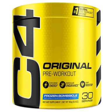C4 Original Pre-Workout Powder For Endurance, Focus & Performance with 150mg Caffeine, Beta-Alanine, Creatine, Sugar Free Pre-Workout for Men & Women, 30 Servings, Frozen Bombsicle