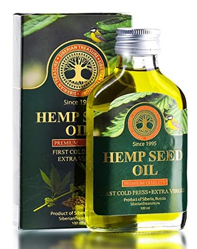 Siberian Hemp Seed Oil, Premium Quality, Extra Virgin, First Cold Press Hemp Seed Oil, 100 ml (3.4 Fl Oz)