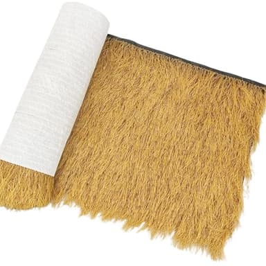 Vaotais Realistic Synthetic Thatch Roll Sun-Bleached Yellow - 18 & 30 Inch Widths - Reinforced Weave for Mexican Palapa, Tiki Bars, Hawaiian Parties & Patio Decor (18 Inch Width x 10 Feet Length)
